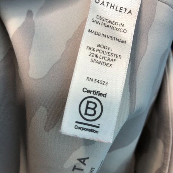 Athleta Elation 7/8 Tights Womens Small Gray Camo High Rise Activewear - Picture 6 of 7